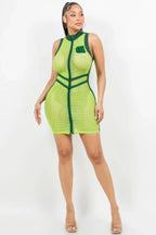 Netting 2 Way Zipper Mini Dress | Mixtshop LLC