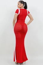 Netting 2 Way Front Zipper Maxi Dress | Mixtshop LLC