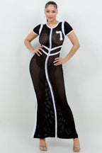 Netting 2 Way Front Zipper Maxi Dress | Mixtshop LLC
