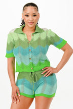 Knit Cardigan Short Set | Mixtshop LLC