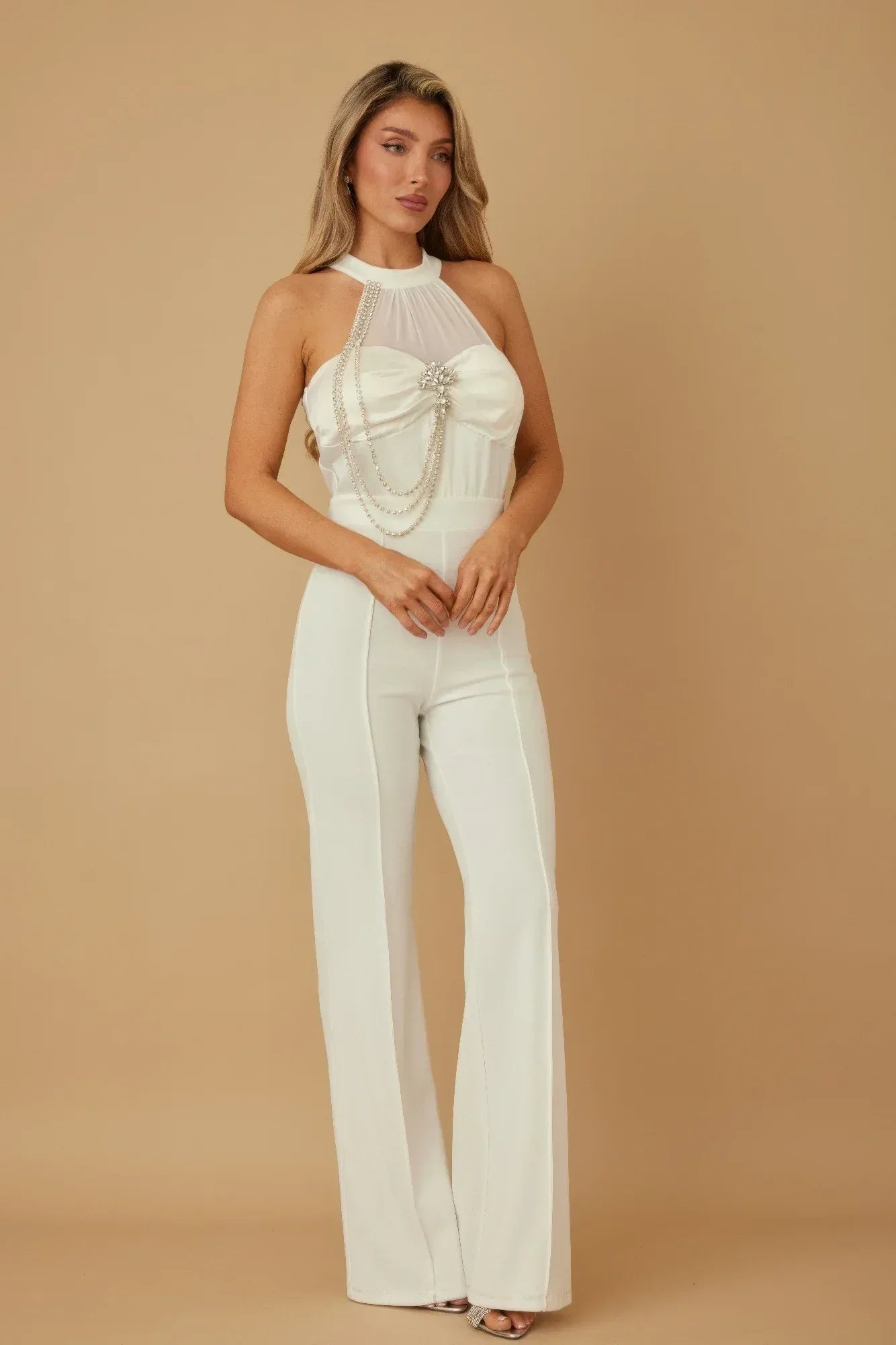 Halter Style Jumpsuit With Drag Chain Secondary image