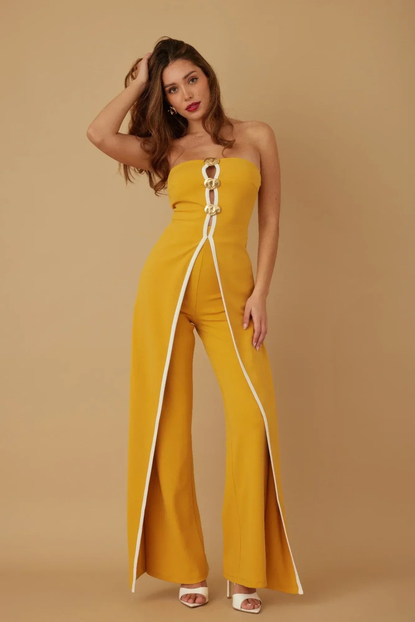 Double Flap Layer Strapless Jumpsuit | Mixtshop LLC