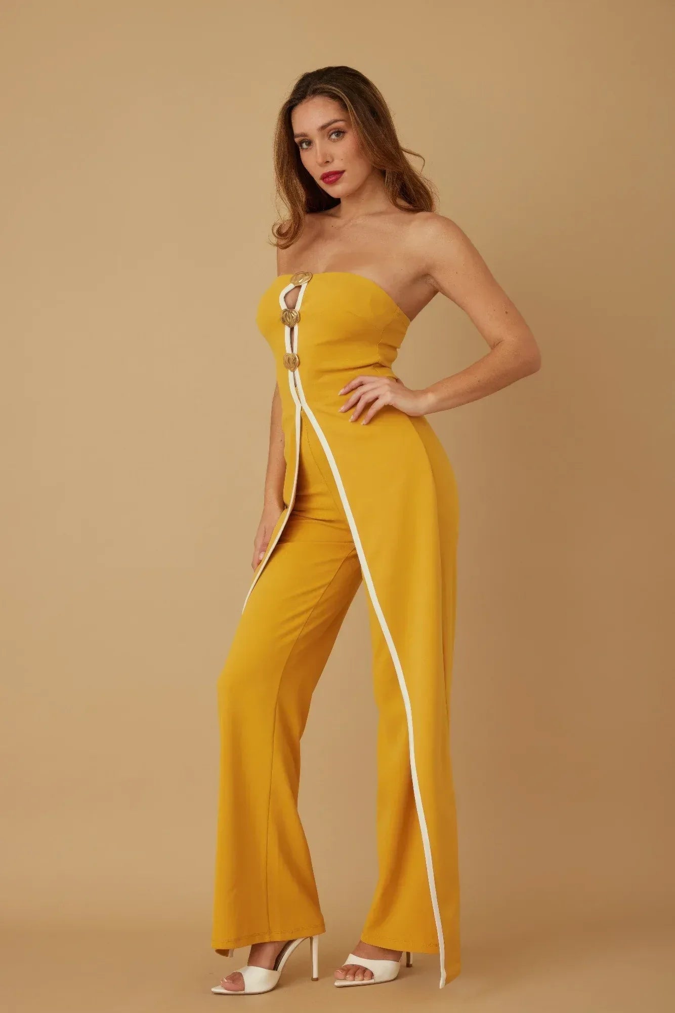 Double Flap Layer Strapless Jumpsuit | Mixtshop LLC