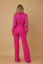 Crochet Detailed Woven Top Fashon Jumpsuit | Mixtshop LLC