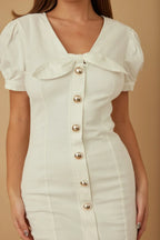Cute Button Up Short Dress | Mixtshop LLC