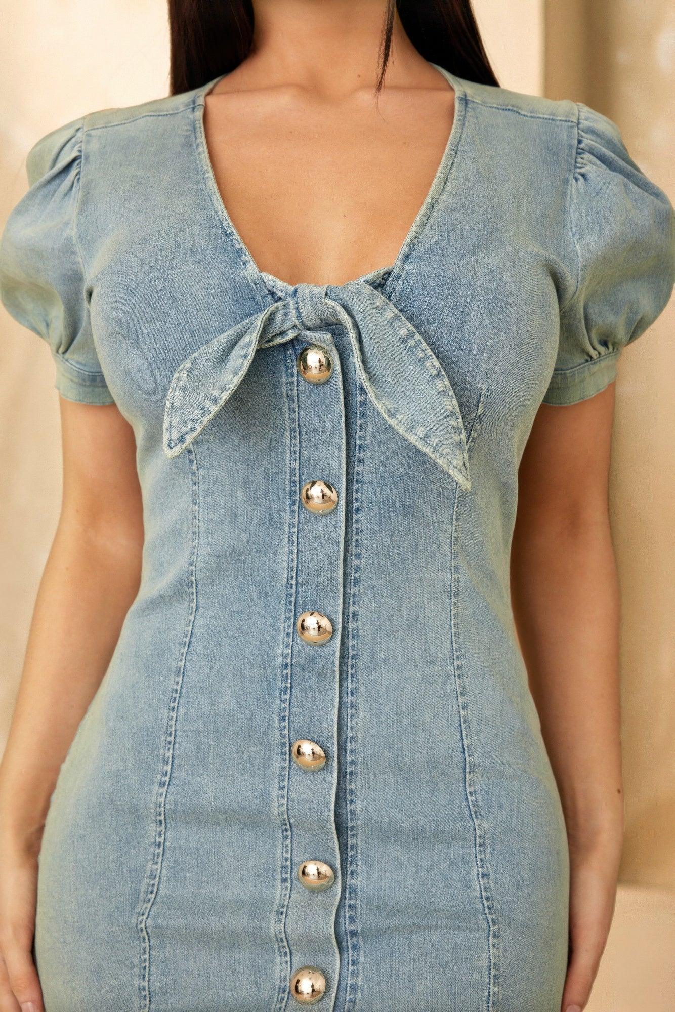 Cute Button Up Short Dress | Mixtshop LLC