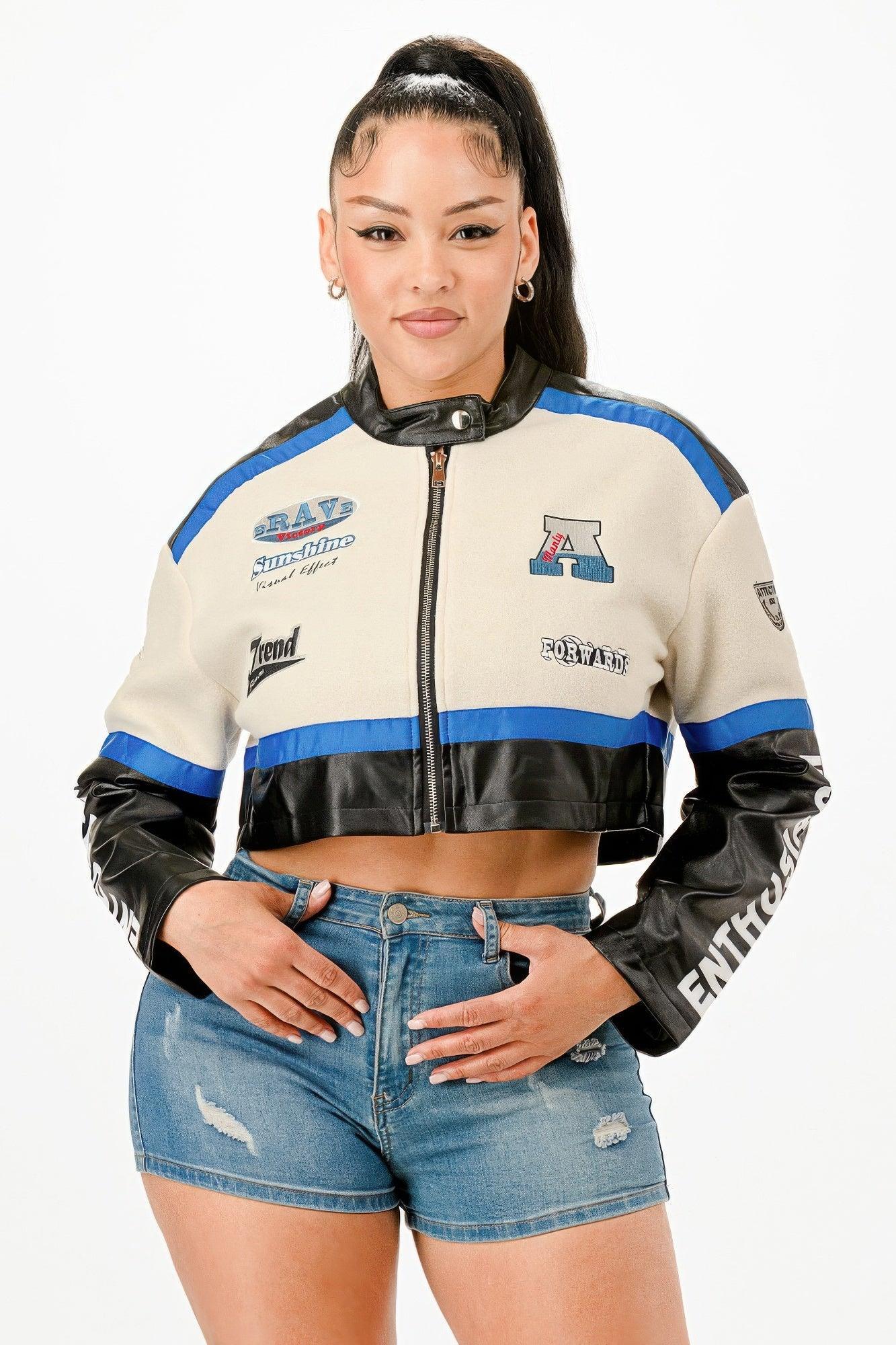 Colorblock Crop Jacket | Mixtshop LLC Main image