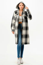 Hooded Plaid Coat | Mixtshop LLC