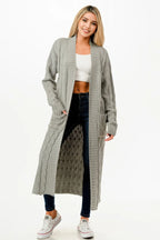 Cable Sweater Long Cardigan | Mixtshop LLC
