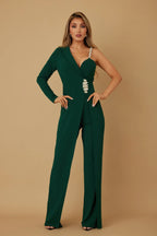 Jewel One Strap Shoulder Jumpsuit | Mixtshop LLC