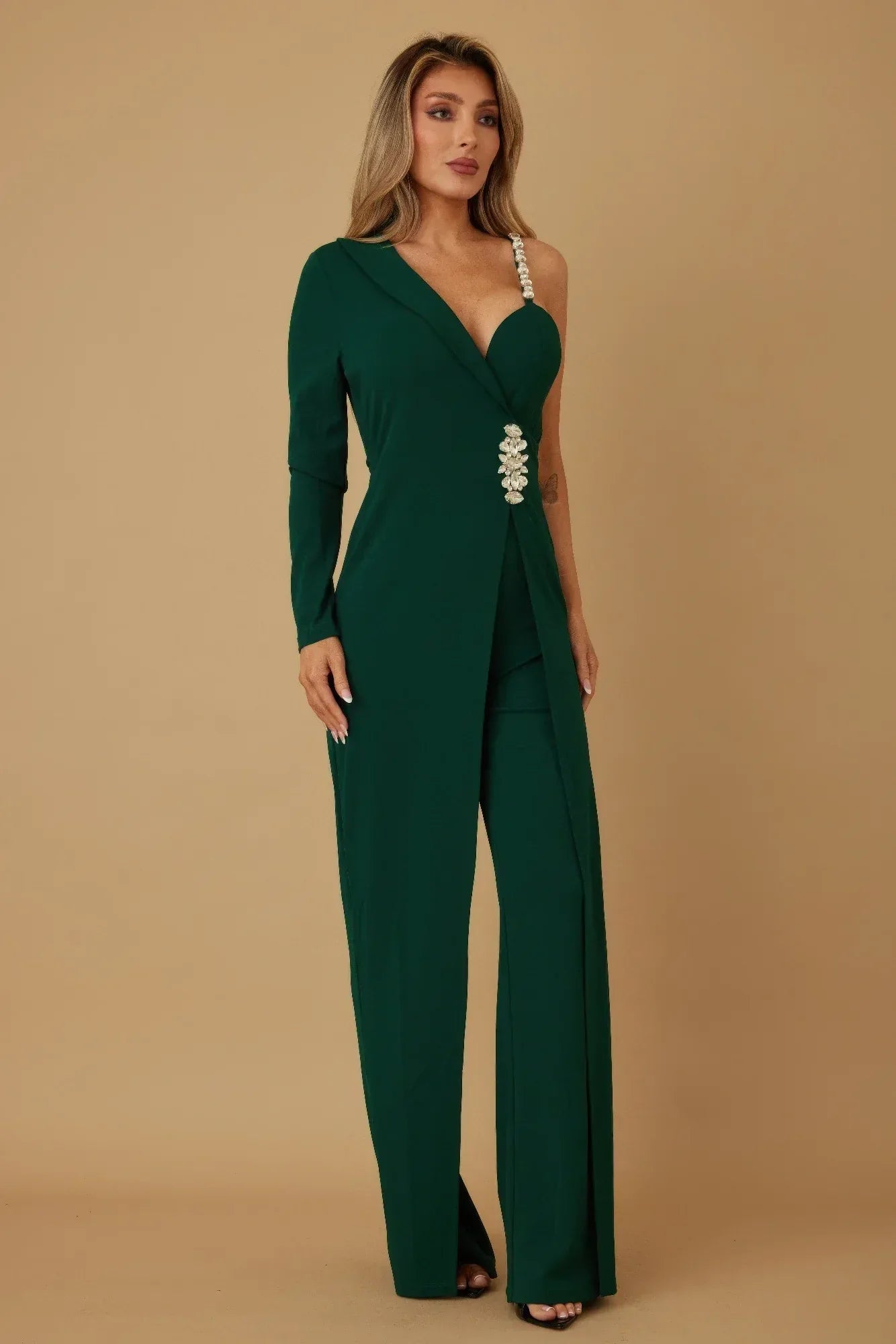 Jewel One Strap Shoulder Jumpsuit | Mixtshop LLC