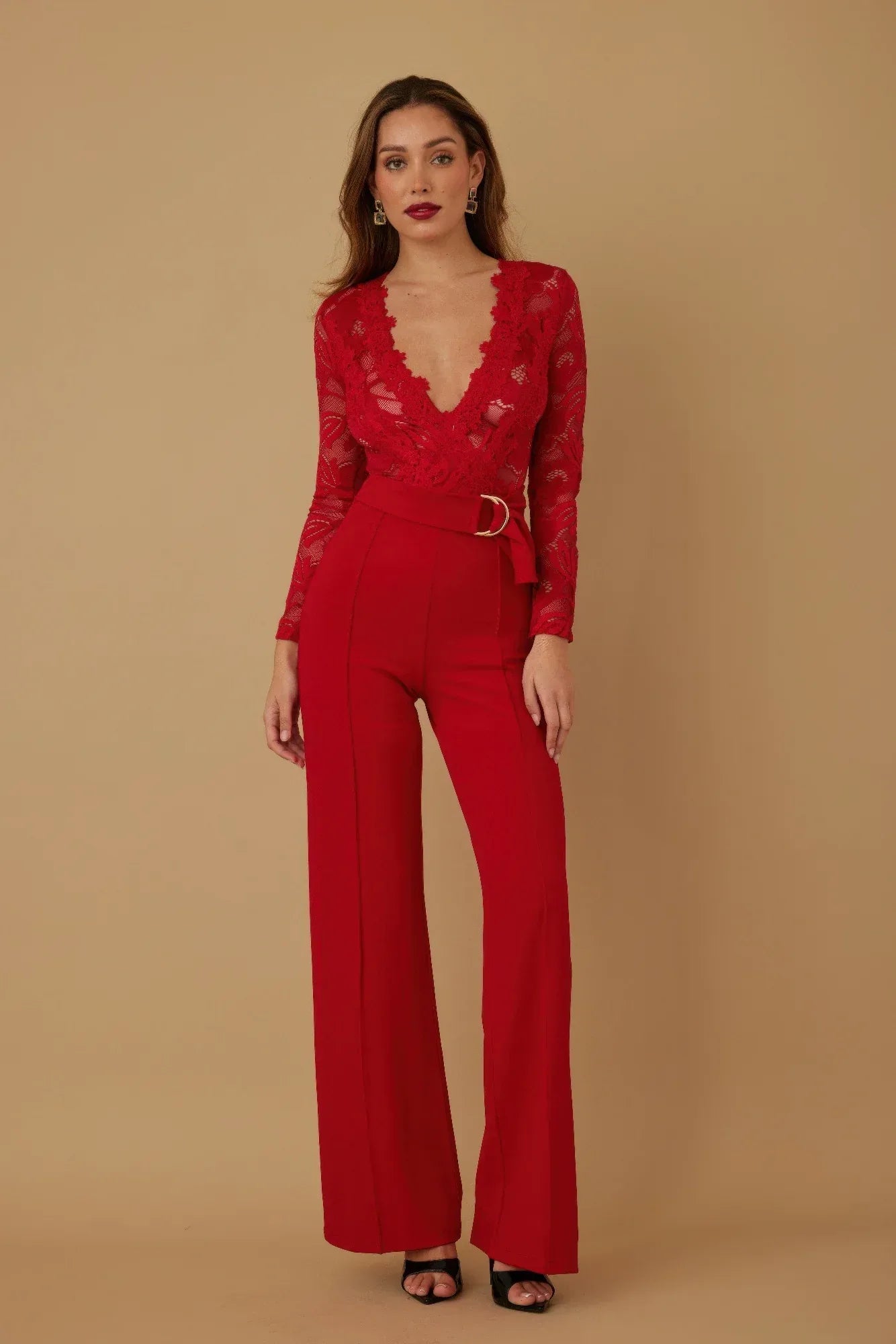 Lace Crochet Long Sleeve Jumpsuit | Mixtshop LLC