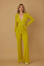 Lace Crochet Long Sleeve Jumpsuit | Mixtshop LLC