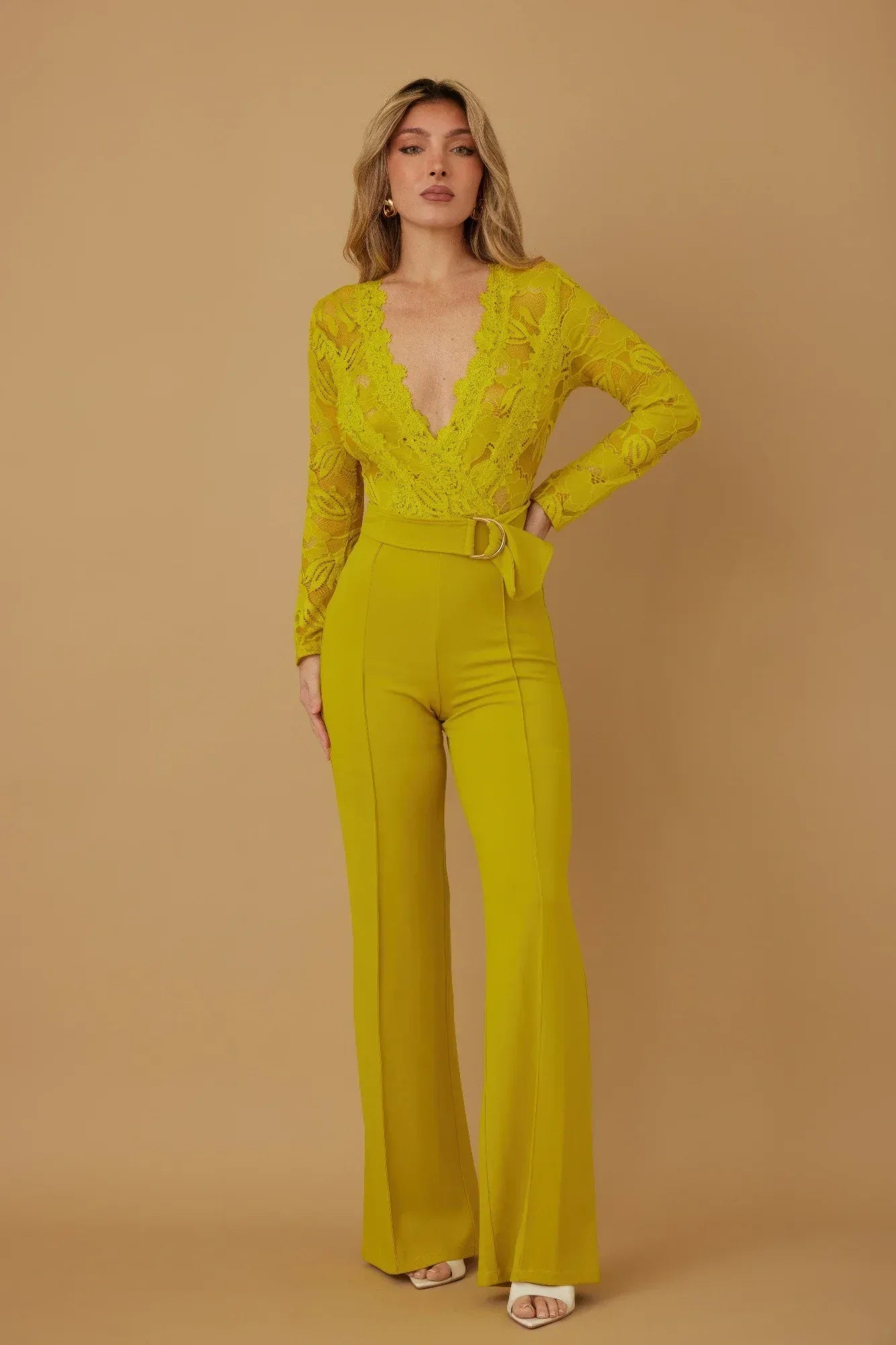Lace Crochet Long Sleeve Jumpsuit | Mixtshop LLC