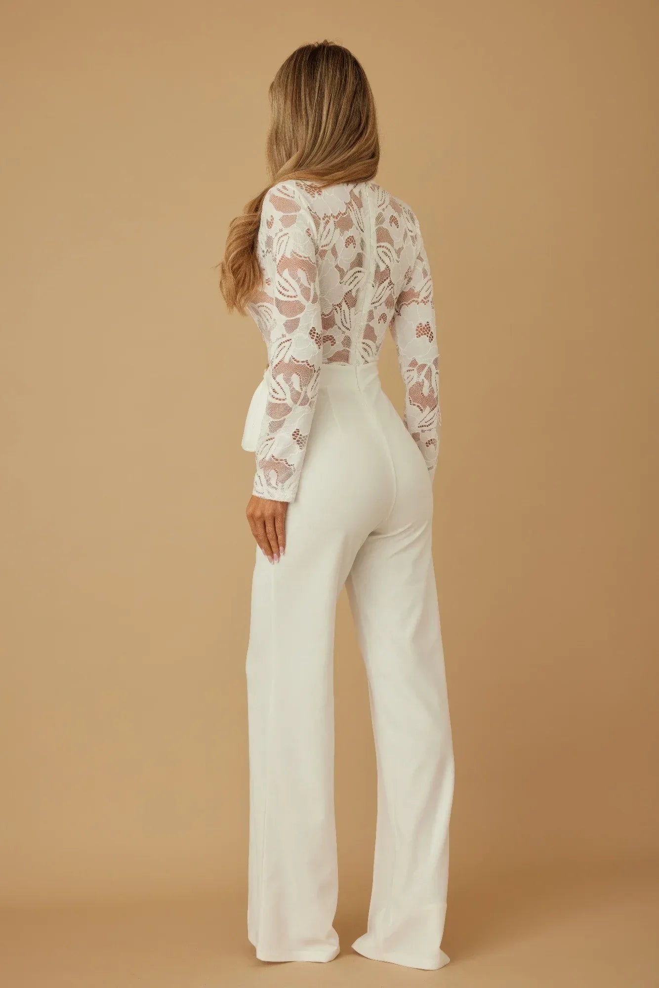 Lace Crochet Long Sleeve Jumpsuit | Mixtshop LLC