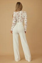 Lace Crochet Long Sleeve Jumpsuit | Mixtshop LLC