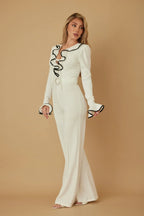 Ruffle Pattern Long Sleeve Jumpsuit | Mixtshop LLC