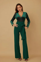 Velvet Top Fashion Jumpsuit | Mixtshop LLC