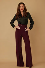 High Waist Pants With Buckle Belt | Mixtshop LLC