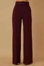 High Waist Pants With Buckle Belt | Mixtshop LLC