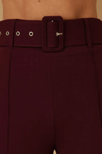 High Waist Pants With Buckle Belt | Mixtshop LLC