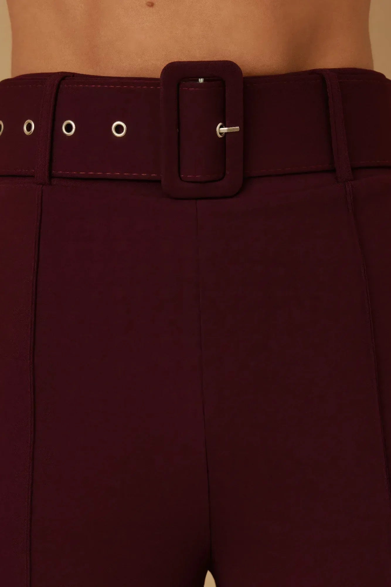 High Waist Pants With Buckle Belt | Mixtshop LLC