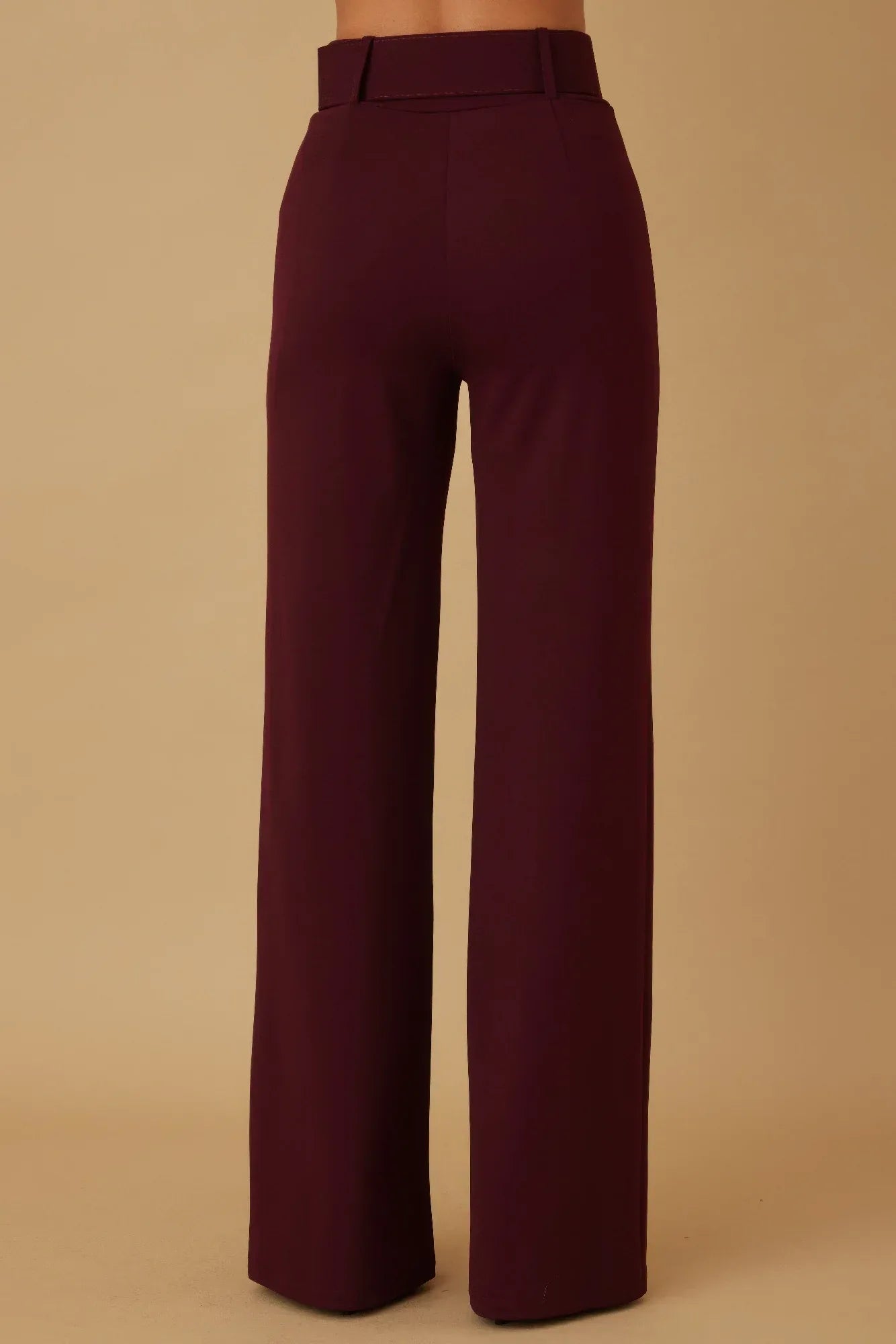 High Waist Pants With Buckle Belt | Mixtshop LLC