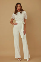 Multi Butterfly Sheer Pattern Jumpsuit | Mixtshop LLC