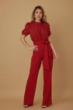 Multi Butterfly Sheer Pattern Jumpsuit | Mixtshop LLC
