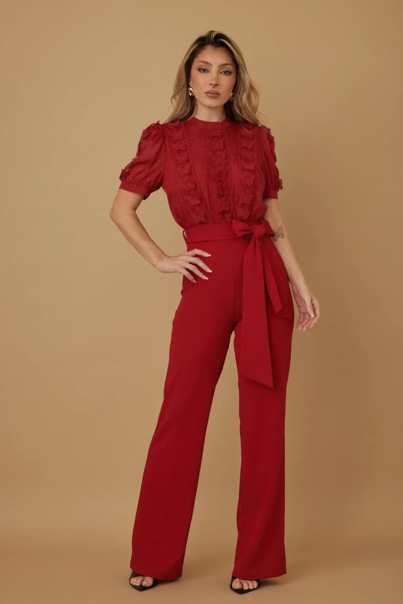 Multi Butterfly Sheer Pattern Jumpsuit | Mixtshop LLC