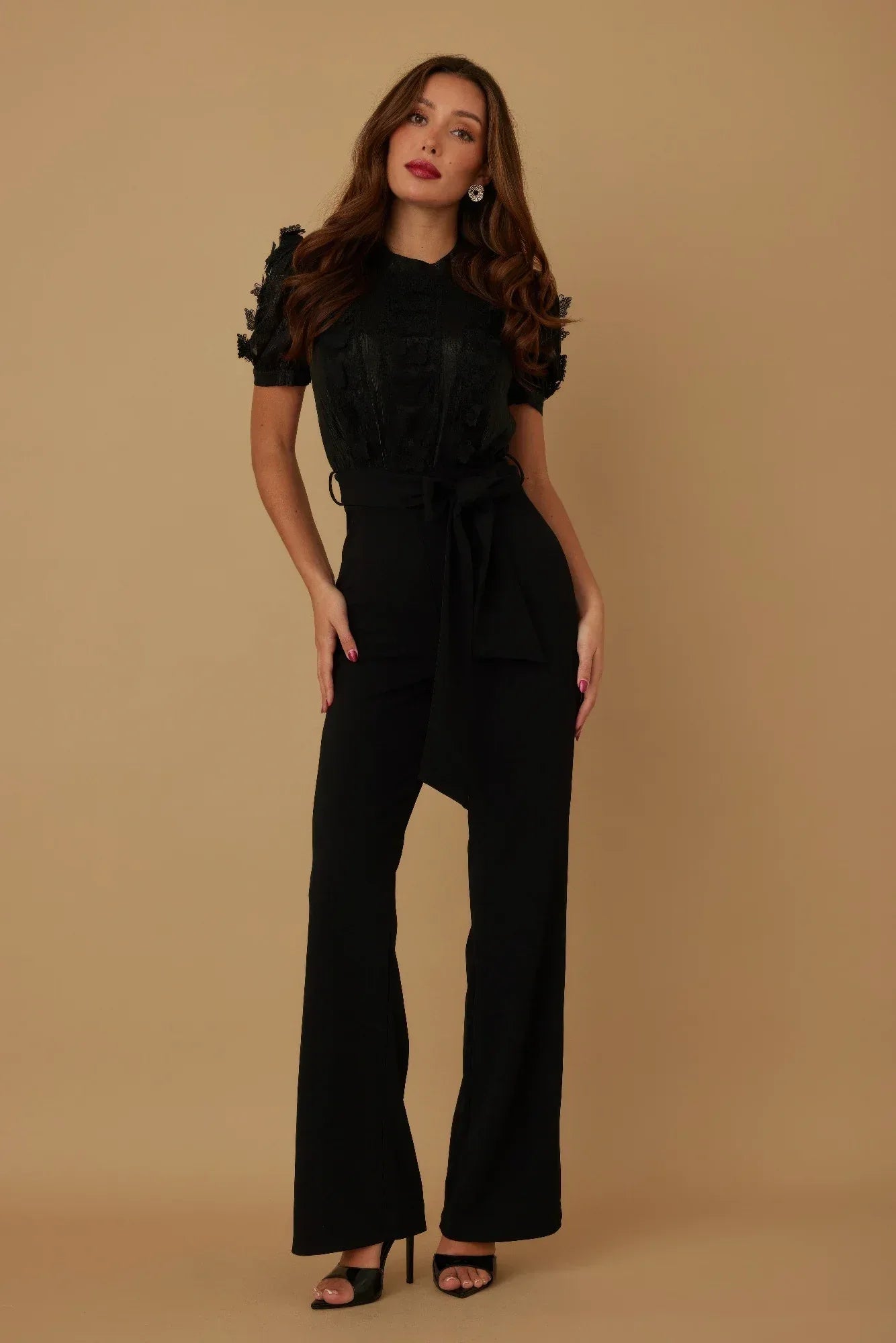 Multi Butterfly Sheer Pattern Jumpsuit Secondary image