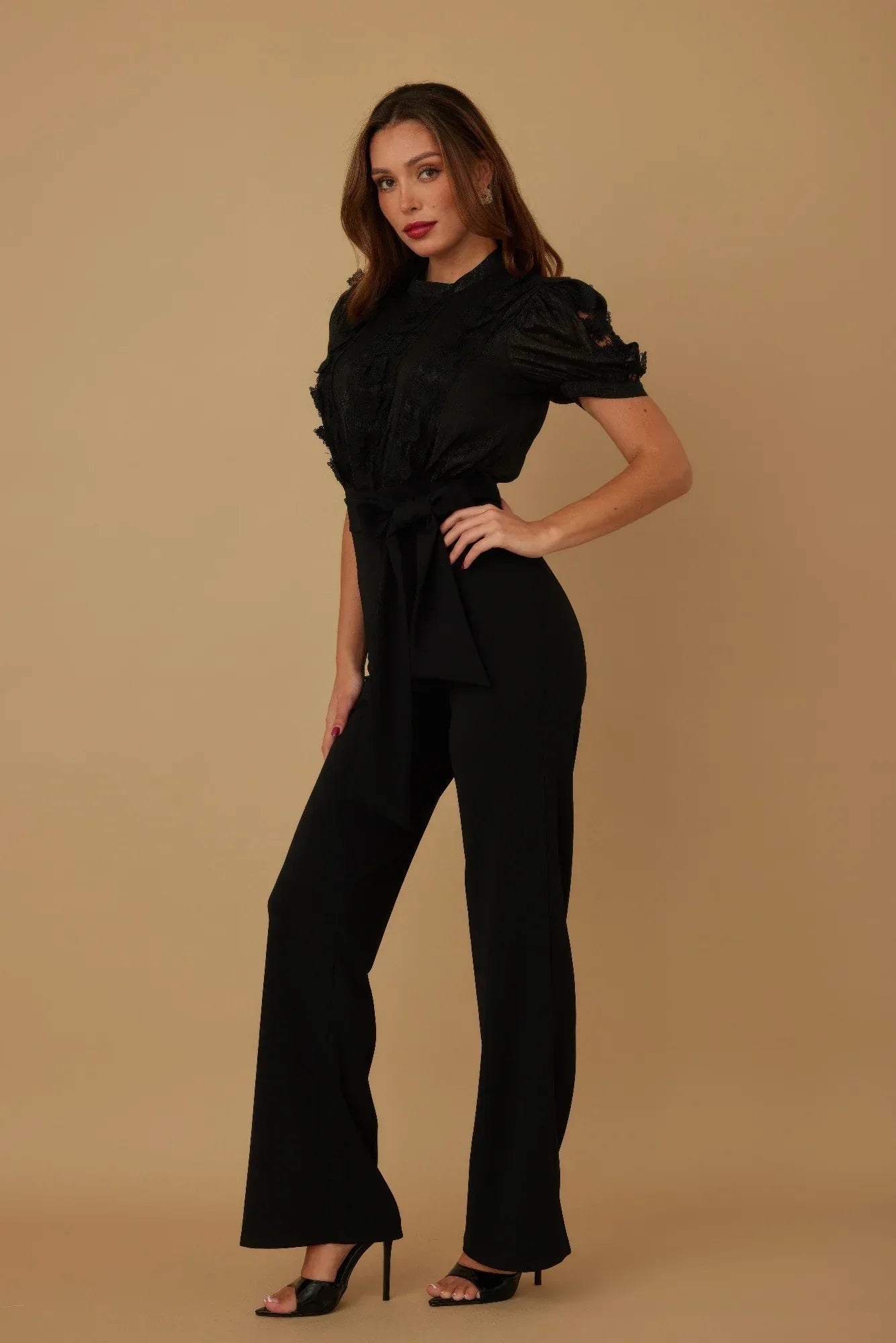Multi Butterfly Sheer Pattern Jumpsuit | Mixtshop LLC