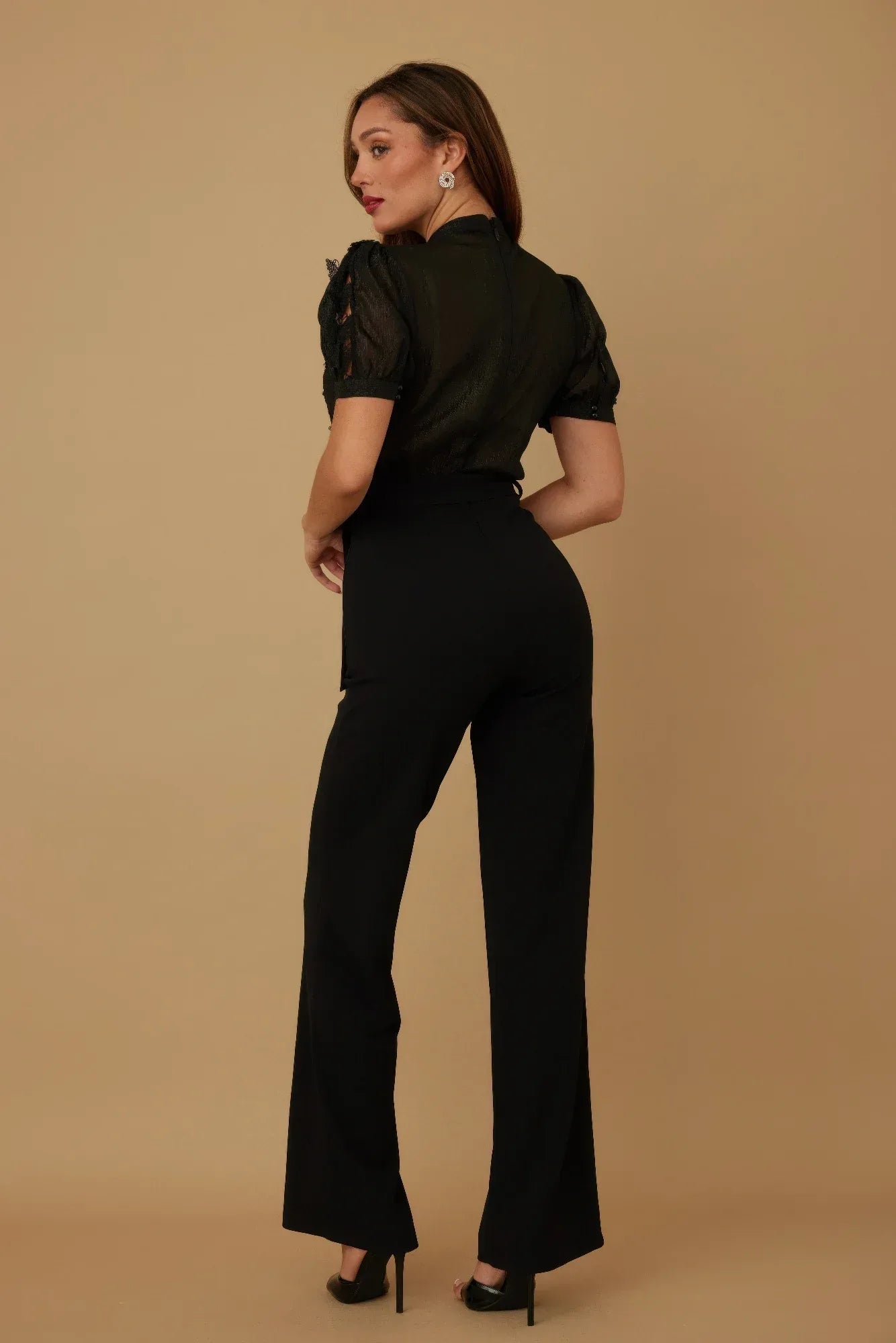 Multi Butterfly Sheer Pattern Jumpsuit | Mixtshop LLC