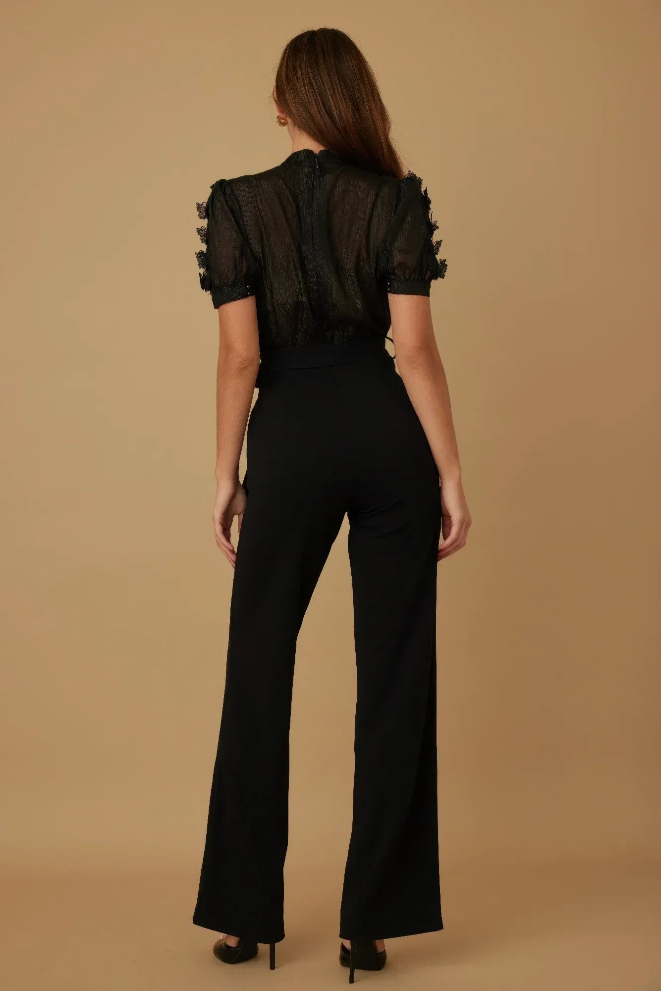 Multi Butterfly Sheer Pattern Jumpsuit | Mixtshop LLC