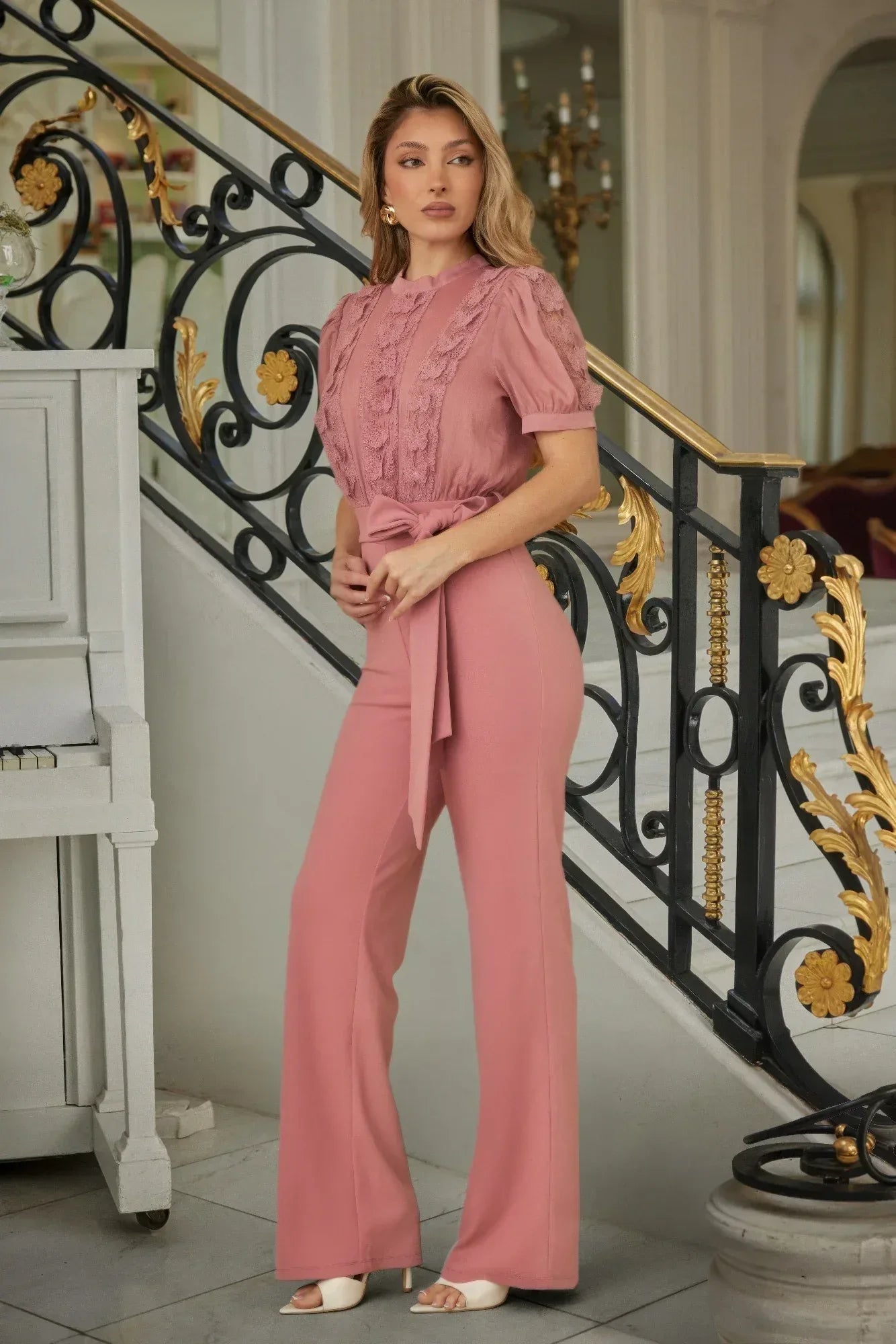 Multi Butterfly Sheer Pattern Jumpsuit | Mixtshop LLC