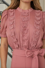 Multi Butterfly Sheer Pattern Jumpsuit | Mixtshop LLC