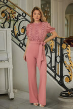Multi Butterfly Sheer Pattern Jumpsuit | Mixtshop LLC