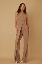One Shoulder Strap Draped Layer W Rhinestone Sets | Mixtshop LLC