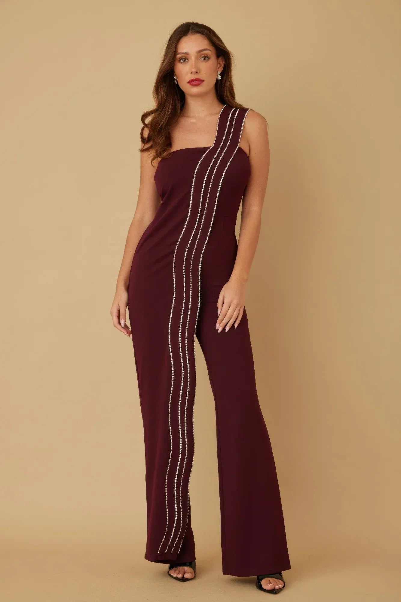 Flap Rhinestone Edge Jumpsuit | Mixtshop LLC Main image