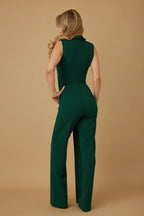 Open Flap With Metal Shank Button Jumpsuit | Mixtshop LLC