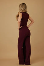 Open Flap With Metal Shank Button Jumpsuit | Mixtshop LLC