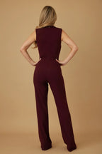 Open Flap With Metal Shank Button Jumpsuit | Mixtshop LLC