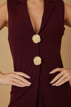 Open Flap With Metal Shank Button Jumpsuit | Mixtshop LLC