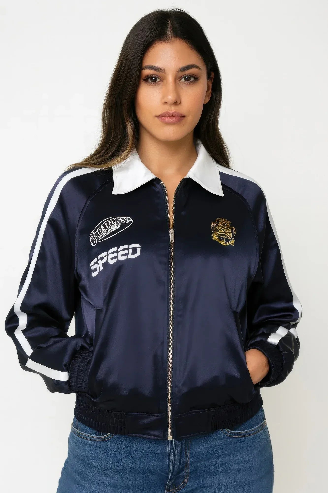 Collared Zipper Down Jacket | Mixtshop LLC Main image