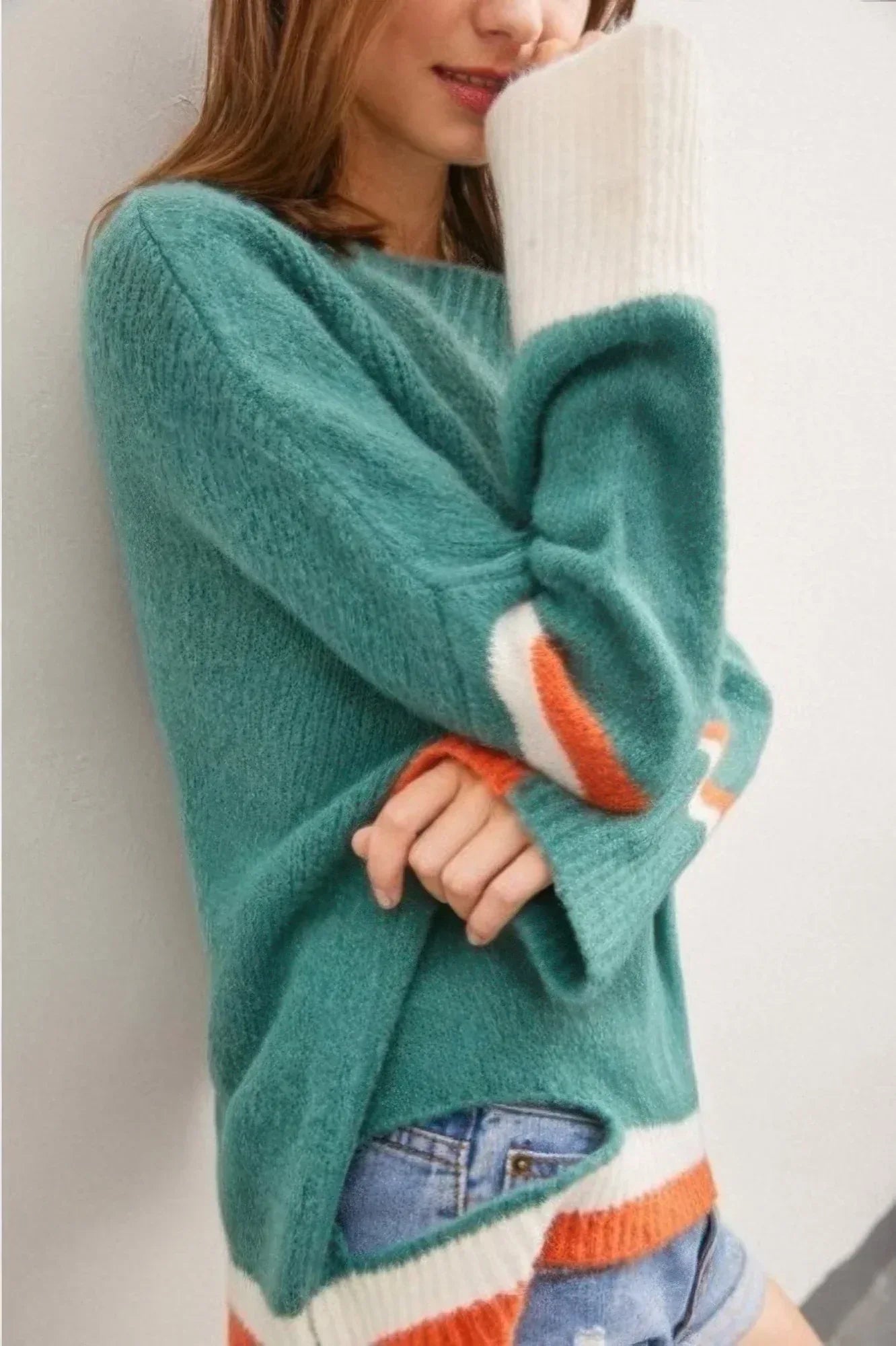 Color Block Sweater With Cut Out | Mixtshop LLC
