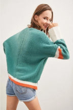 Color Block Sweater With Cut Out | Mixtshop LLC