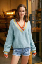 Overlap V Neck Sweater | Mixtshop LLC