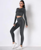 Seamless Long Sleeve Solid Yoga Set | Mixtshop LLC