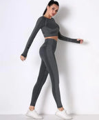 Seamless Long Sleeve Solid Yoga Set | Mixtshop LLC