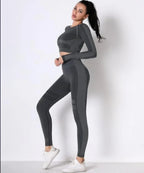 Seamless Long Sleeve Solid Yoga Set | Mixtshop LLC
